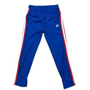 Nike Track Pants Blue Red White Stripe Size Small – Zip Ankles Sweat Pants